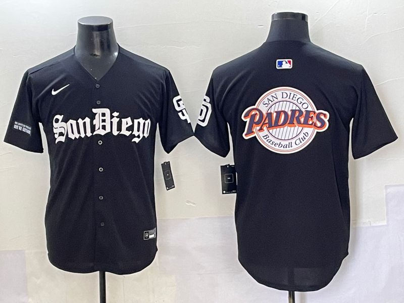 Men 2025 San Diego Padres Blank Black Five generations Joint Name Nike MLB Jersey style 27->san diego padres->MLB Jersey